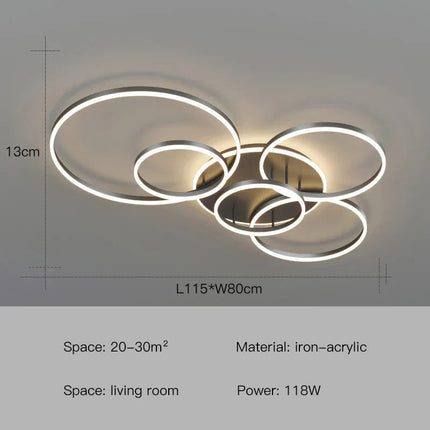 DecorBites™ LED Ceiling Chandelier Rings Pendant Light - Minimalist Home Lighting Decorbites