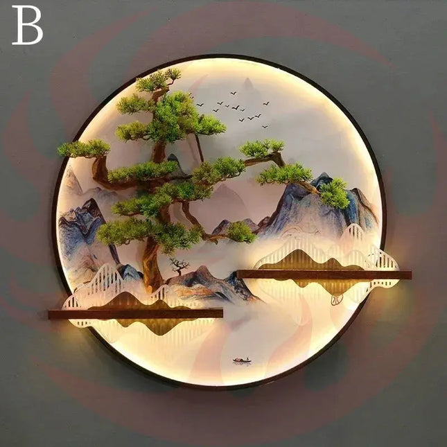 3D LED Wall Art Light - Round Sculptural Design