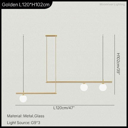 DecorBites™ Linear Minimalist Chandelier Pendant Light for Living Room, Dining Table Ceiling Decor Decorbites