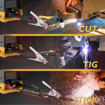 TOOLIOM 3 in 1 Cut/TIG/MMA Welder 50A Air Plasma Cutter 200A TIG and 200A Stick Welder Portable Welding Machine Dual Voltage - Phoenix Fire Art Store