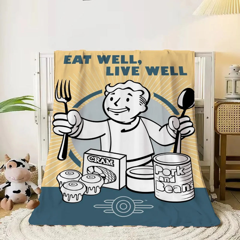 Fallout Vault Boy Plush Blanket - Oversized 200x300cm Ultra-Soft Winter Throw