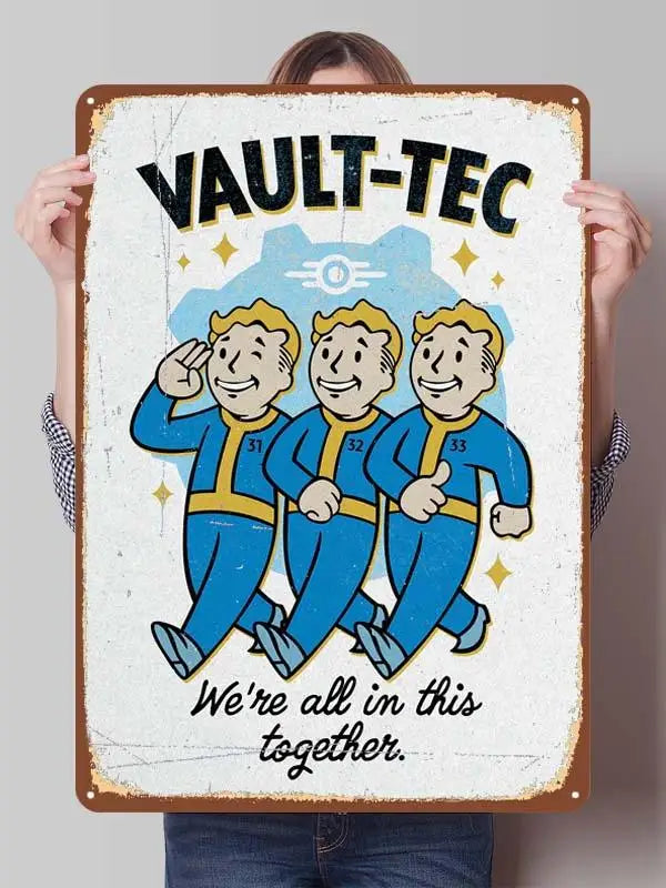 Fallout TV Series Metal Poster - Vault-Tec Gaming Wall Art Decor | Custom Tin Signs for Man Cave