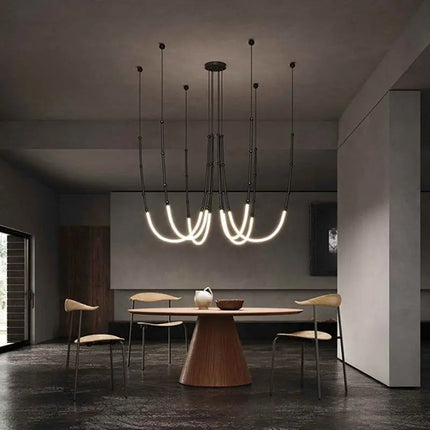 DecorBites™ Linear Creative Chandelier: Nordic LTalian Designer, Modern Lighting for Living Room, Lobby, Bedroom, Restaurant Decorbites