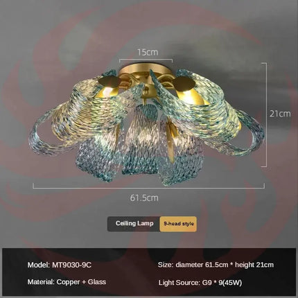 DecorBites™ Luxe Copper Leaf LED Ceiling Chandelier for Home, Bedroom, and Dining Room Decorbites