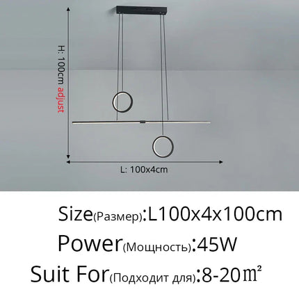 DecorBites™ LED Ceiling Chandelier: Modern Minimalist Kitchen Dining Table Lighting Decorbites