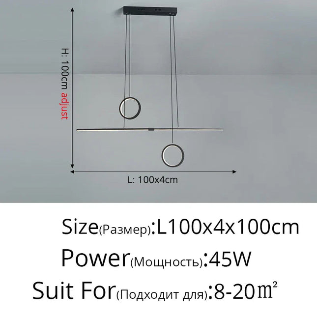 DecorBites™ LED Ceiling Chandelier: Modern Minimalist Kitchen Dining Table Lighting Decorbites
