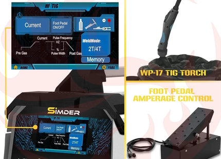 SSIMDER Aluminum MIG Welder Pulse MIG/MAG/HF TIG/Stick/Pilot ARC Plasma Cutter 200A Welding Machine SD4050Pro 10 in 1 Welder Cut - Phoenix Fire Art Store
