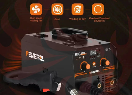 MIG Welder 130A | 2-in-1 Gasless Flux Core & ARC Machine