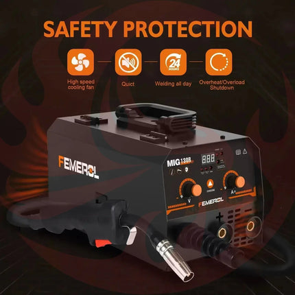 MIG Welder 130A | 2-in-1 Gasless Flux Core & ARC Machine