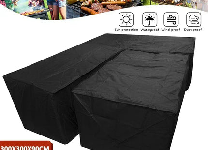 Black Outdoor Furniture Covers Waterproof Rain Snow Dust Wind-Proof Anti-UV Polyester Fiber Garden Lawn Patio Furniture Covers - Phoenix Fire Art Store