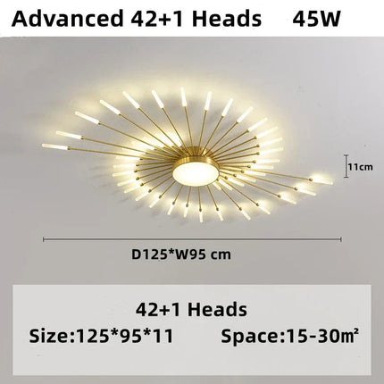 DecorBites™ LED Firework Chandelier: Modern Nordic Living Room Bedroom Pendant Light Fixtures Decorbites