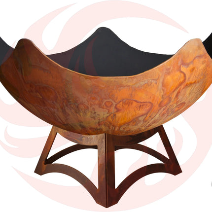 "Stellar" Artisan Fire Bowl with Hollow Base (Made In USA) - Phoenix Fire Art Store