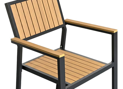 Pamapic Aluminum and Plastic-Wood Outdoor Dining Table Set Pamapic