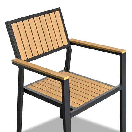 Pamapic Aluminum and Plastic-Wood Outdoor Dining Table Set Pamapic
