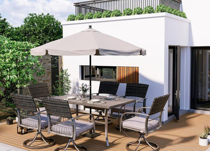 Pamapic 7-Piece Outdoor Dining Set - Swivel Chairs & Table (Your Backyard's About to Get Jealous) Pamapic