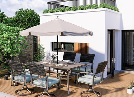 Pamapic 7-Piece Outdoor Dining Set - Swivel Chairs & Table (Your Backyard's About to Get Jealous) Pamapic