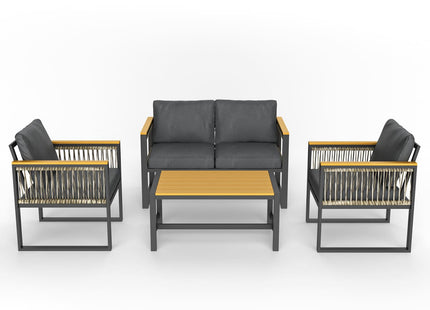 Pamapic 4 Pieces Modern Patio Conversation Sets with Cushion Pamapic
