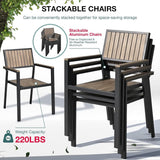 Pamapic Aluminum and Plastic-Wood Outdoor Dining Table Set (8 Pieces)