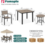 Pamapic Aluminum and Plastic-Wood Outdoor Dining Table Set (8 Pieces)