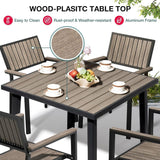 Pamapic Aluminum and Plastic-Wood Outdoor Dining Table Set (8 Pieces)