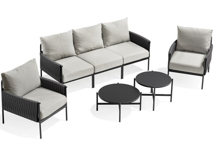 Axis Woven Rope Outdoor Sectional Set, 7-Piece Pamapic