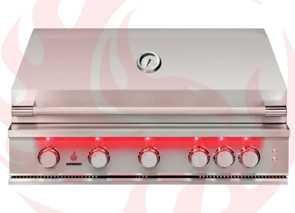 TrueFlame 40-Inch 5-Burner Built-In Grill with Rear Infrared Burner and Grill Lights Designing Backyards