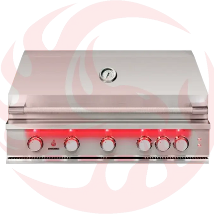 TrueFlame 40-Inch 5-Burner Built-In Grill with Rear Infrared Burner and Grill Lights Designing Backyards