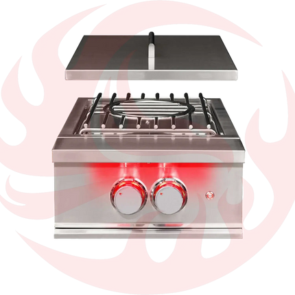 TrueFlame Built-In Gas Power Burner with Wok Grate & Removable Lid Designing Backyards