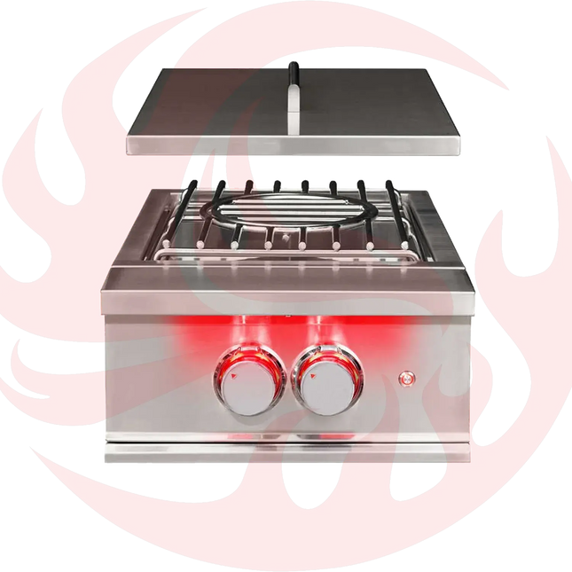 TrueFlame Built-In Gas Power Burner with Wok Grate & Removable Lid Designing Backyards
