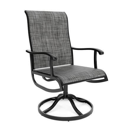 Pamapic 7-Piece Textilene Outdoor Dining Set - Swivel Chairs, Rust-Resistant Table & Ultimate Backyard Vibes Pamapic
