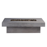 Toplina - Rectangular Concrete Fire Pit Table - Phoenix Fire Art Store