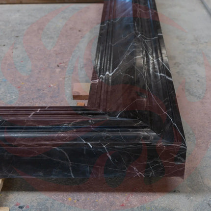 Toros Black Marble Hand-carved Fireplace Mantel Polished (W)49" (H)69" - Phoenix Fire Art Store