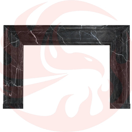 Toros Black Marble Hand-carved Fireplace Mantel Polished (W)49" (H)69" - Phoenix Fire Art Store