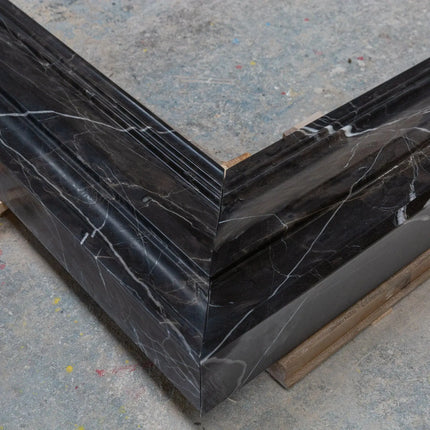 Toros Black Marble Hand-carved Fireplace Mantel Polished (W)49" (H)69" - Phoenix Fire Art Store
