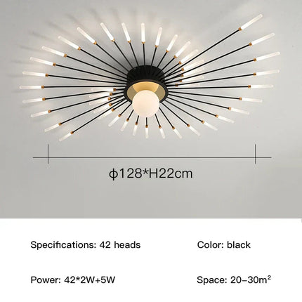 DecorBites™ LED Fireworks Chandelier: Modern Ceiling Lamp for Home Decor, Black Kitchen Lighting Fixtures Decorbites