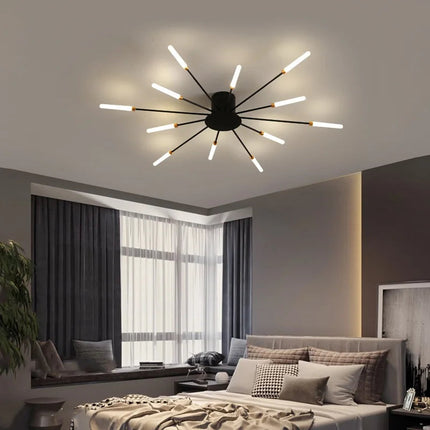 DecorBites™ LED Fireworks Chandelier: Modern Ceiling Lamp for Home Decor, Black Kitchen Lighting Fixtures Decorbites
