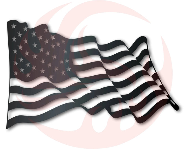 Metal American Flag Wall Art | Metal USA Sign | Indoor Outdoor | Up to 46" | Over 20 Color Options - Phoenix Fire Art Store