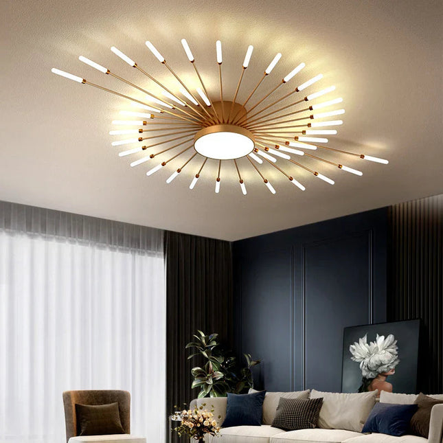 DecorBites™ LED Fireworks Chandelier: Modern Ceiling Lamp for Home Decor, Black Kitchen Lighting Fixtures Decorbites