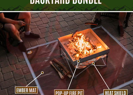 Backyard Fire Pit Bundle – Pop-Up Pit & Heat Shield - Phoenix Fire Art Store
