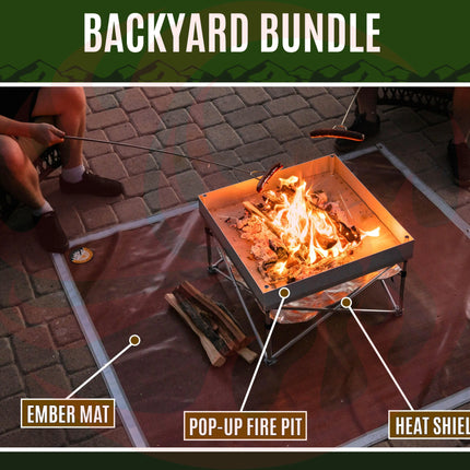 Backyard Fire Pit Bundle – Pop-Up Pit & Heat Shield - Phoenix Fire Art Store