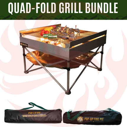 Outdoor Quad-Fold Grill Bundle - Phoenix Fire Art Store