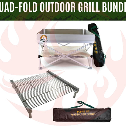 Outdoor Quad-Fold Grill Bundle - Phoenix Fire Art Store