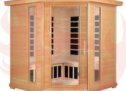 Blisspod, Vienna, Corner Spacious Far Infrared Sauna Canadian Hemlock Ultra Low EMF, 12 Heaters, 4-5 Persons zoppinh