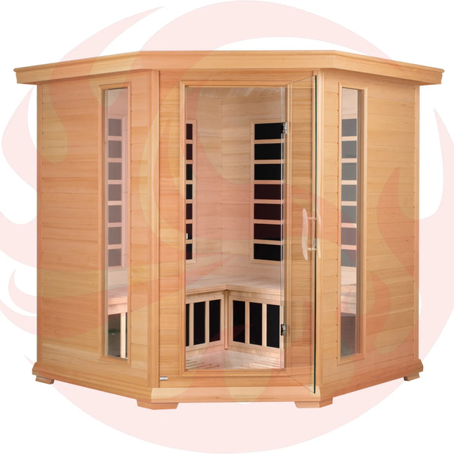 Blisspod, Vienna, Corner Spacious Far Infrared Sauna Canadian Hemlock Ultra Low EMF, 12 Heaters, 4-5 Persons zoppinh