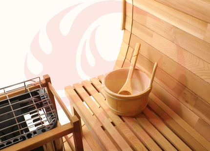 Blisspod, Prague, Canadian Red Cedar Outdoor Steam Barell Sauna, 2-4 / 4-6 persons with Full Glass Back & 2 front Porch seats zoppinh
