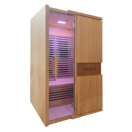 Blisspod | Milano | Full Spectrum Sauna Canadian Hemlock Ultra Low EMF | 6 Far Infrared & Red Glass Heater & Chromotherapy | 2 Person zoppinh