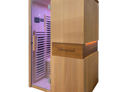 Blisspod | Milano | Full Spectrum Sauna Canadian Hemlock Ultra Low EMF | 6 Far Infrared & Red Glass Heater & Chromotherapy | 2 Person zoppinh