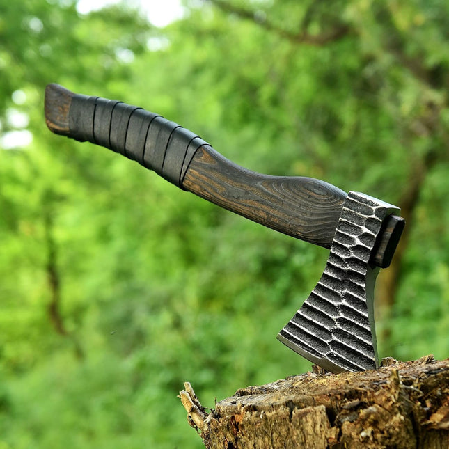 Viking Battle Axe with Custom Handmade Forged 1095 Steel Blade and Ash Wood Handle – Thor’s Fury