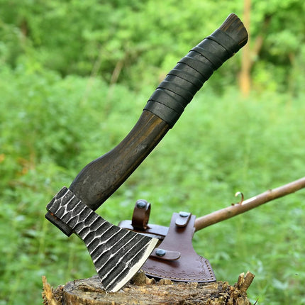 Viking Battle Axe with Custom Handmade Forged 1095 Steel Blade and Ash Wood Handle – Thor’s Fury