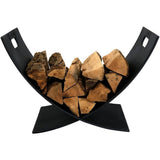 30" Black Steel Firewood Rack - Indoor/Outdoor Log Storage That Won't Ghost You